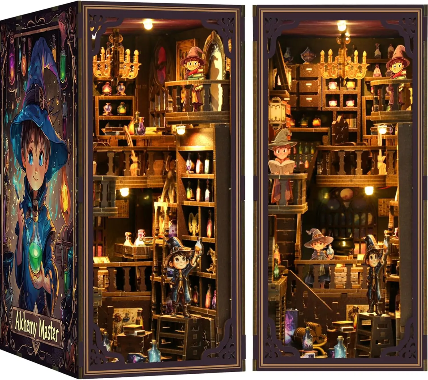 DIY Book Kit, 3D Puzzle Dollhouse Dollhouse Miniature Dollhouse with LED Light, Miniature House Building Kit for Adults