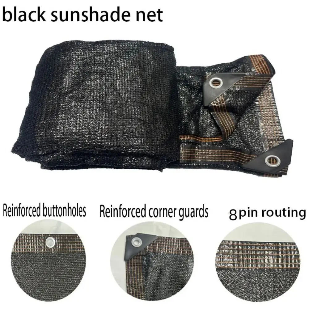 8 PIN Black Shade Cloth Sunshade Net Plant Greenhouse Cover Mesh Shading 80~85% Outdoor Awning Anti-UV Fence Privacy Screen