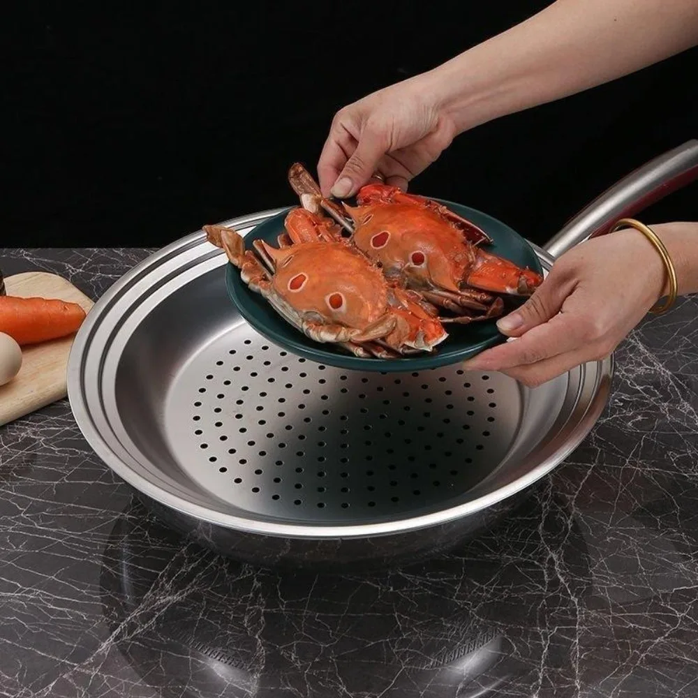 30/32/34cm Stainless Steel Steamer Tray Thickened Universal Steamer Rack for Multi Cookware Kitchen Cooking Tool Wok Accessories