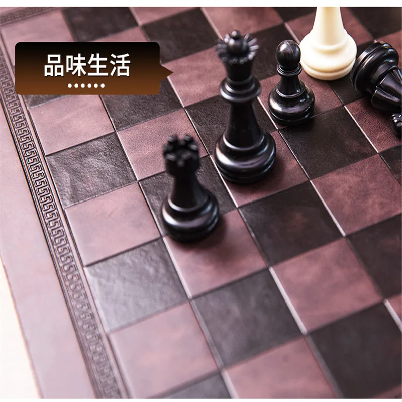 Chessboard PU Double sided Leather Chess Board 33.7*33.7cm Checker 35mm Folding Checkers International  Chess Game Board IB05