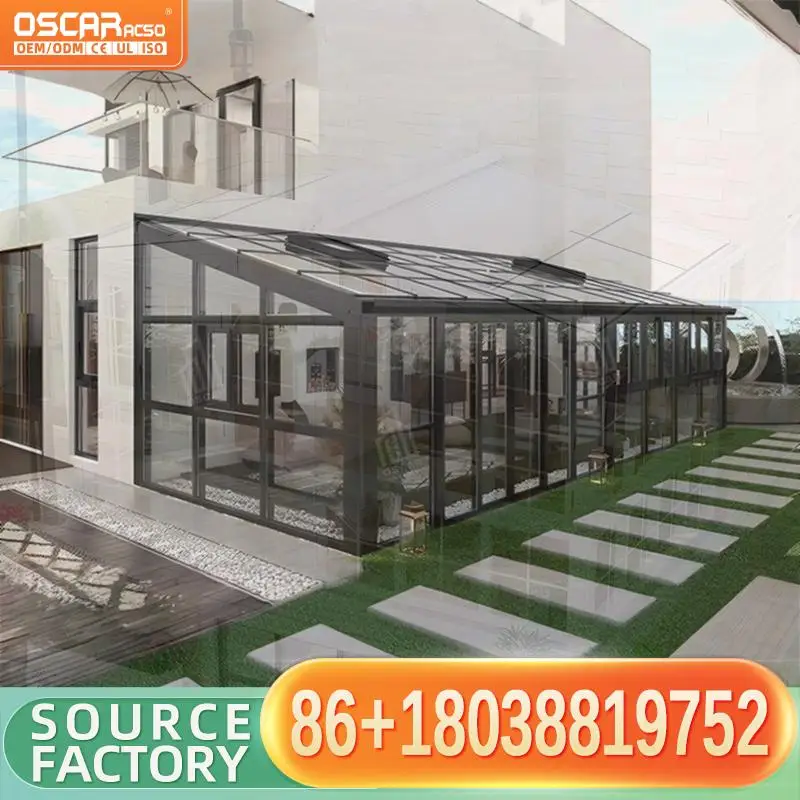 Multi Span Aluminum Alloy Frame Sunroom with Tempered Glass for Home Hotel Park Use 1 year Warranty sunroom