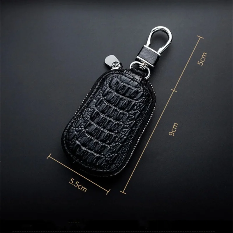 2026 New Model Fashion Mini Men'S Leather Car Key Case Zipper Bag Large Capacity Key Wallet Organizer