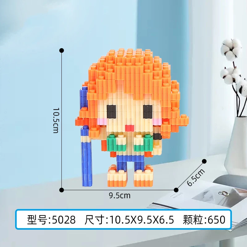 One Piece Building Blocks Animal figure Luffy Zoro Goku Naruto Small Particles Assembled DIY Puzzle boys girls birthday gifts