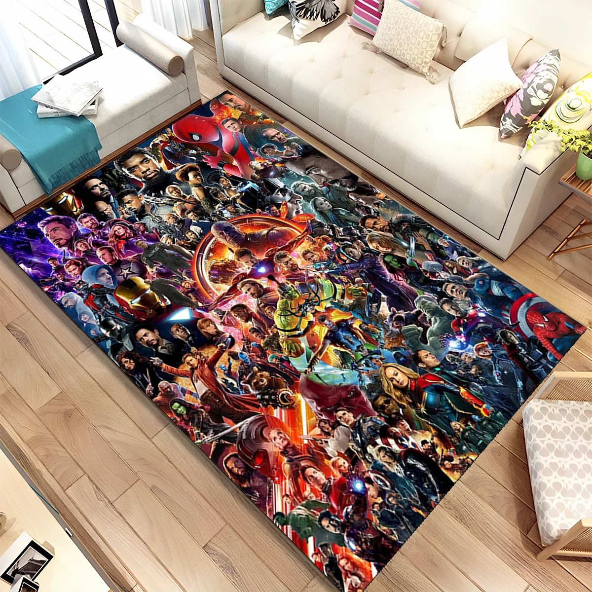 

HD Cartoon Marvel Avengers Spiderman Carpet Rug for Home Living Room Bedroom Sofa Doormat Decor,kids Area Rug Non-slip Floor Mat