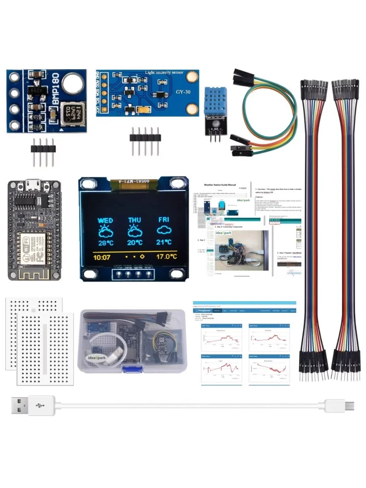 Wetterstation-Set, Feuchtigkeits- und Umgebungs-BMP180, Drucksensor ESP8266 KIT 8266-Set – Detail 3