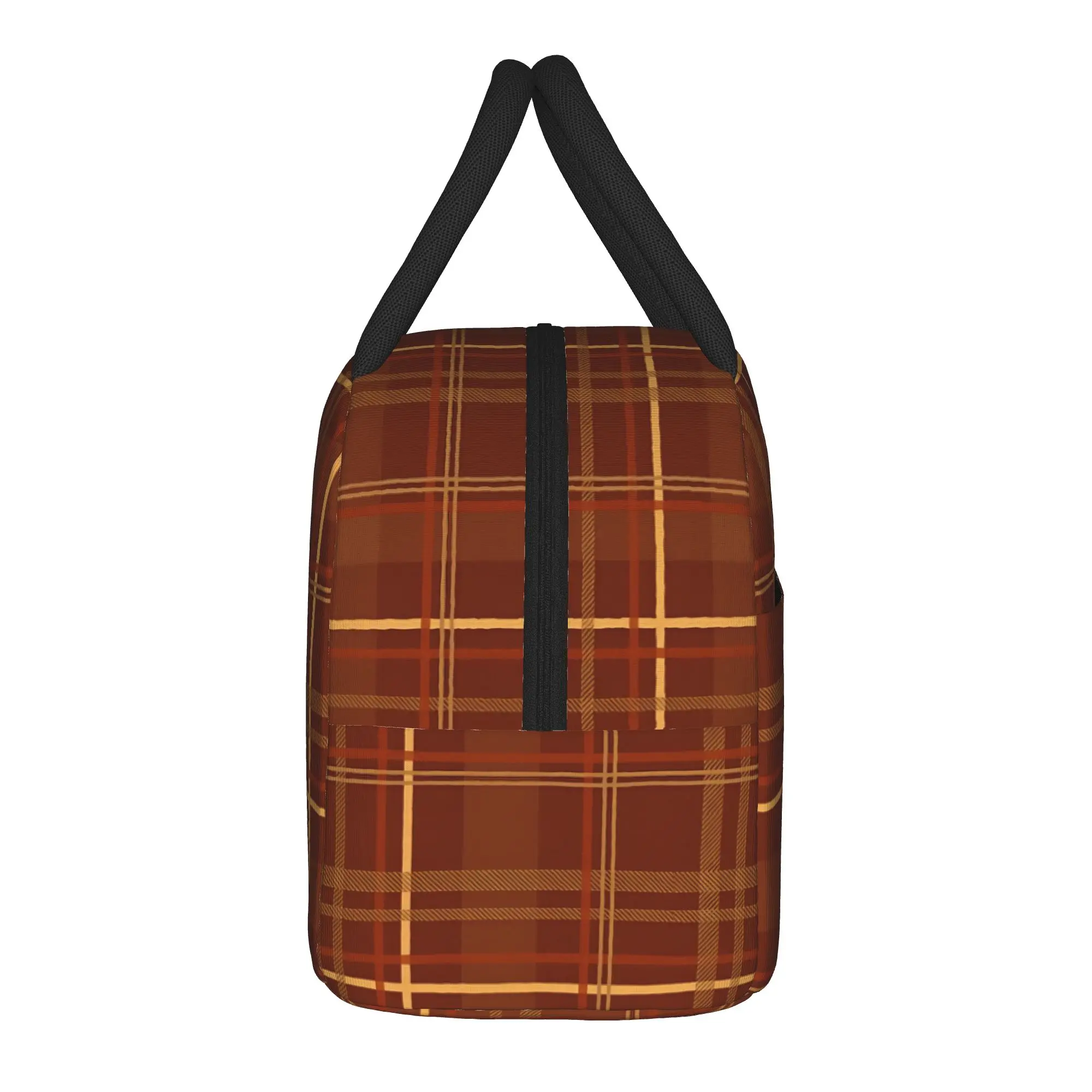 Rustic Red Tartan Plaid Insulated Lunch Bag Cooler Bag Reusable,Lunch Container  Portable Tote Lunch Box Bento Pouch