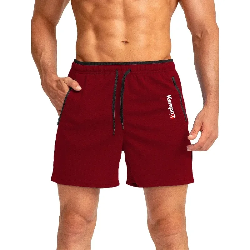 Summer fashion trend breathable men's sports shorts with versatile zipper and double-sided pockets for training