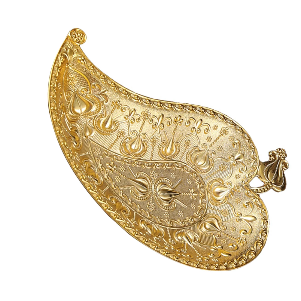 

Crown Relief Snack Tray Fruit Plate Decorative Zinc Alloy Seamless Serving Dish Dessert Metal Portable Picnic Jewelry Storage