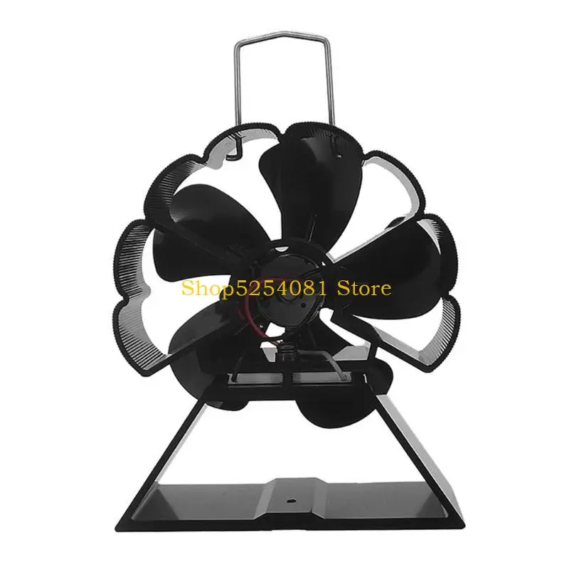 مروحة موقد الخشب AXYC تعمل بالطاقة الحرارية، مروحة مدفأة غير كهربائية، 5 شفرات كهروحرارية