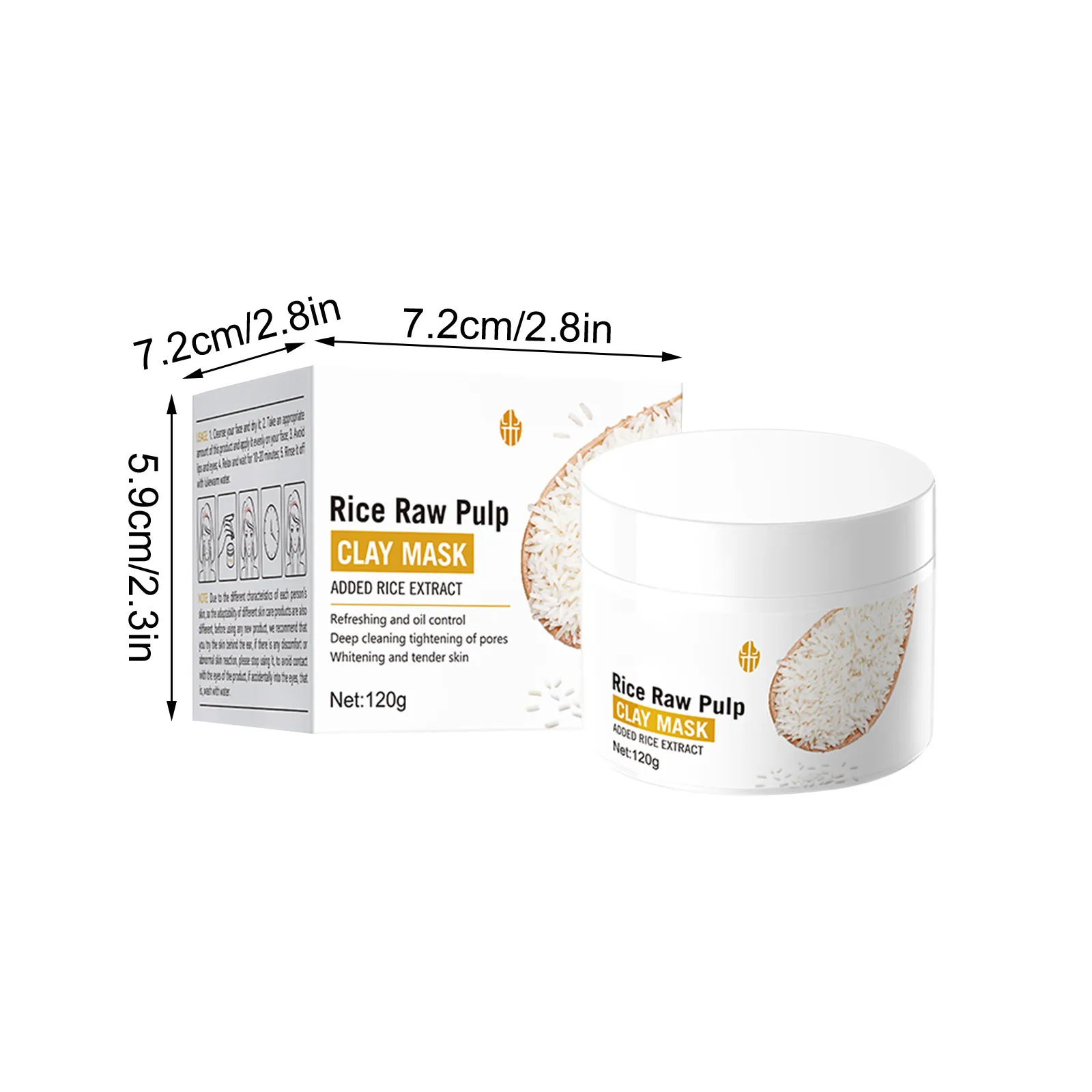 1/5/10PCS Peeling Mask Deep Cleansing For Face Nose Dark Circles Acne Rice Cleansing Mud Mask Suitable For All Skin Types