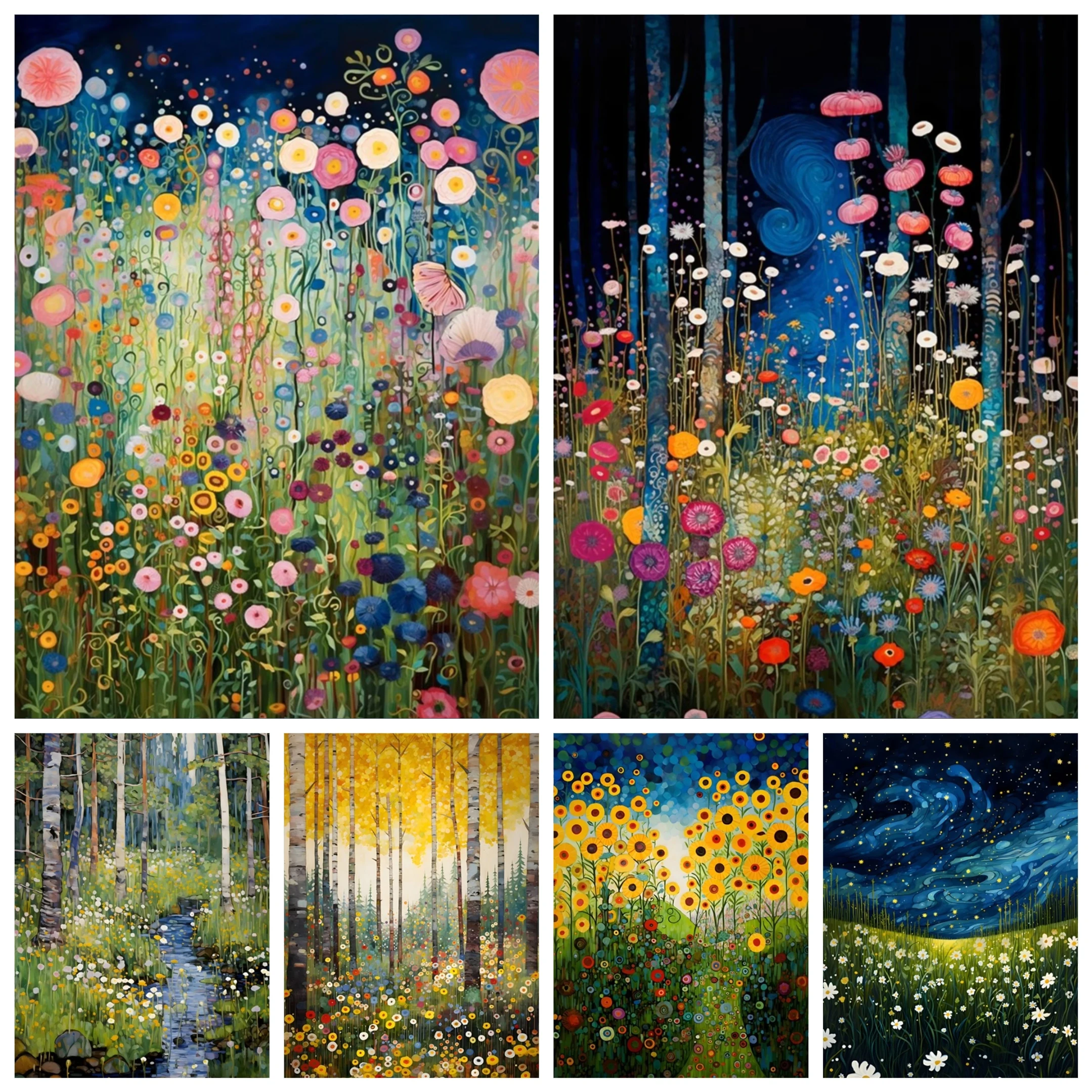 Abstrakte Blumen-Diamantmalerei, moderne Blumendrucke, Poster, Wandkunst, Bild für Wohnzimmer, Zuhause, Schlafzimmer, Dekoration, Klassenzimmer, Cua
