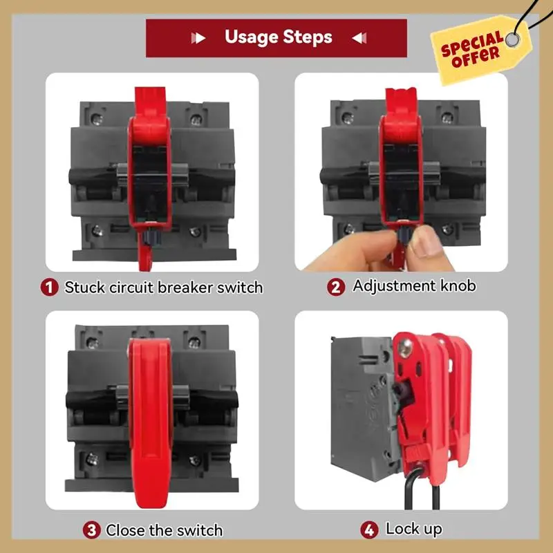 مجموعة قفل قواطع الدائرة الكهربائية، قفل قواطع الدائرة الكهربائية، علامة القفل، للتبديل القياسي المفرد والمزدوج - WMAN