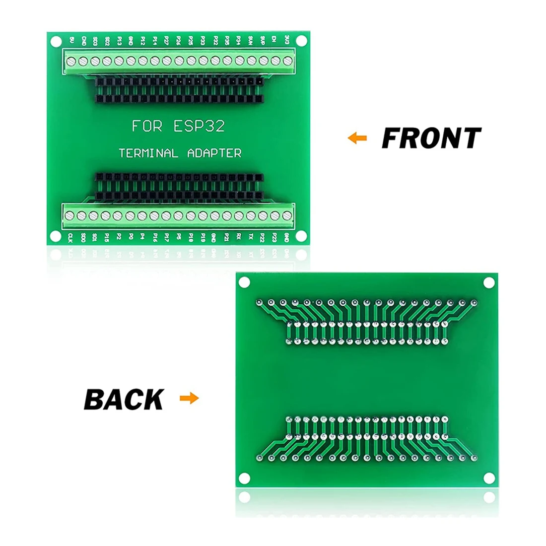 ABGN 2Pcs Breakout Board GPIO 1 Into 2 for 38PIN Narrow Version ESP--32 Microcontroller Development Board