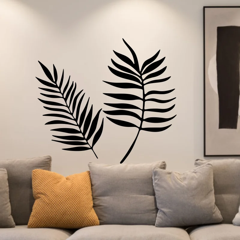 2 pc Large Palm Leaf Monstera decal Tropical Leaf Wall Sticker Living Room Bedroom vinyl sticker Leaves Wedding decal