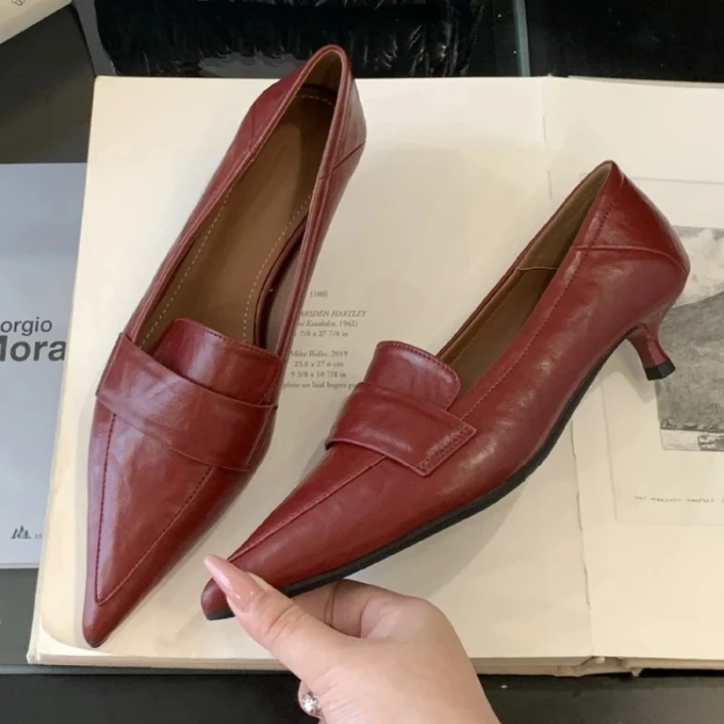 

Sexy Pointed Toe High Heels Women 2025 New Shallow Footwear Female Concise Low Heel Fashion Elegant Office Shoes Women Pumps