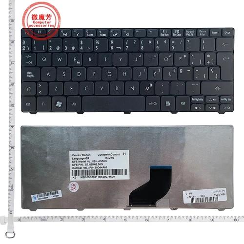Imagen 1 del producto Teclado para ordenador portátil US/FR/UK/RU/BR para acer D255 D256 D257 eMD350 D260 D270 D271 N55C ZH9 ZE6 E350 ONE 522 533 532G 532H 521 AO522
