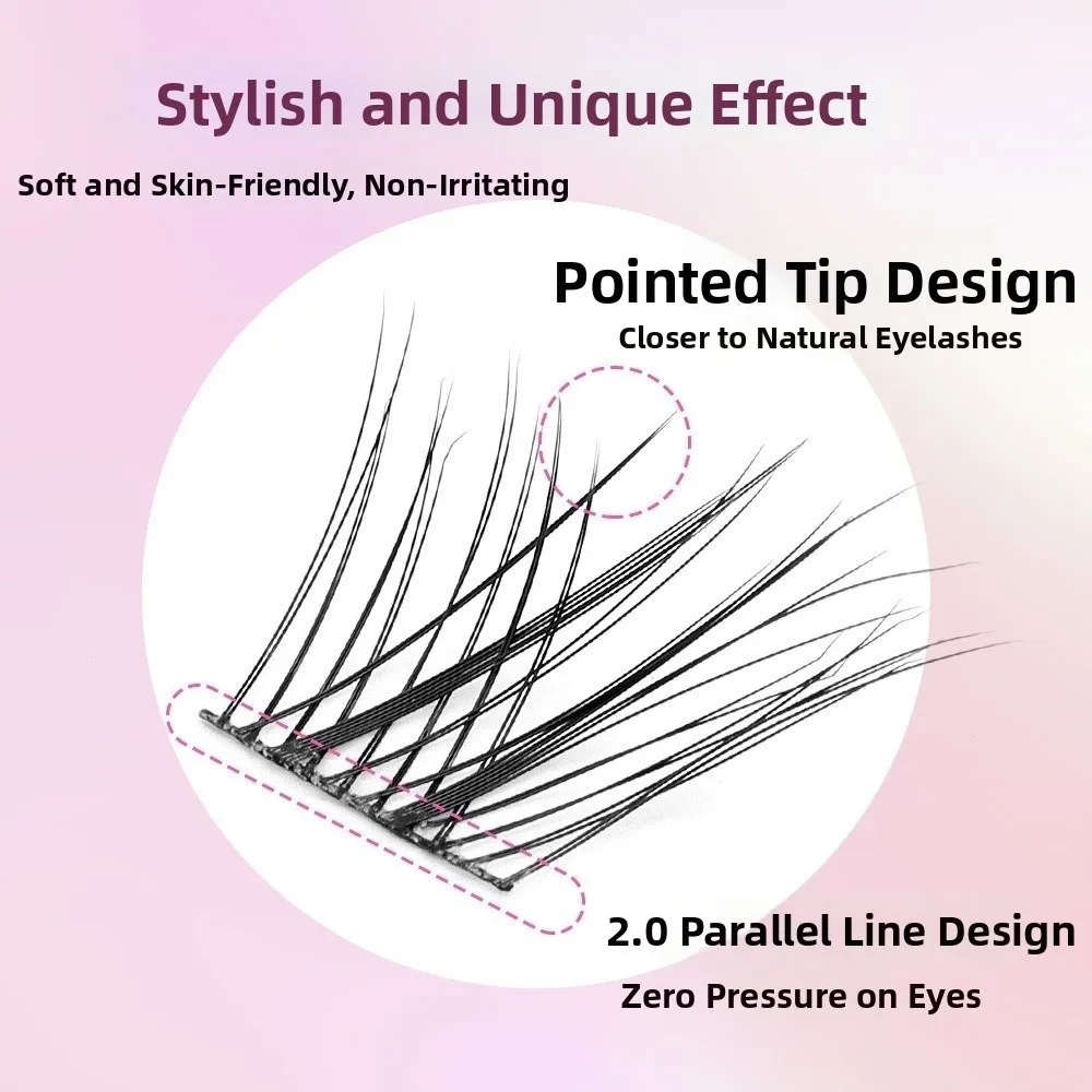 80 Clusters Black Self Adhesive False Eyelashes Gentle Easy To Wear DIY Lashes Extension Eye Makeup 7-14MM