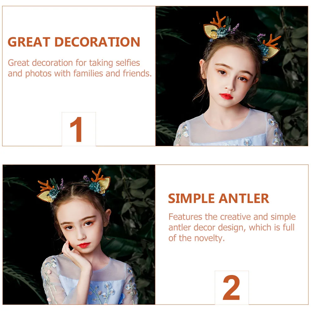 

Christmas Antler Headband Hair nament Kids Xmas Headdress Decor Plastic Resin Durable Practical Novelty Selfie Photo Accessories