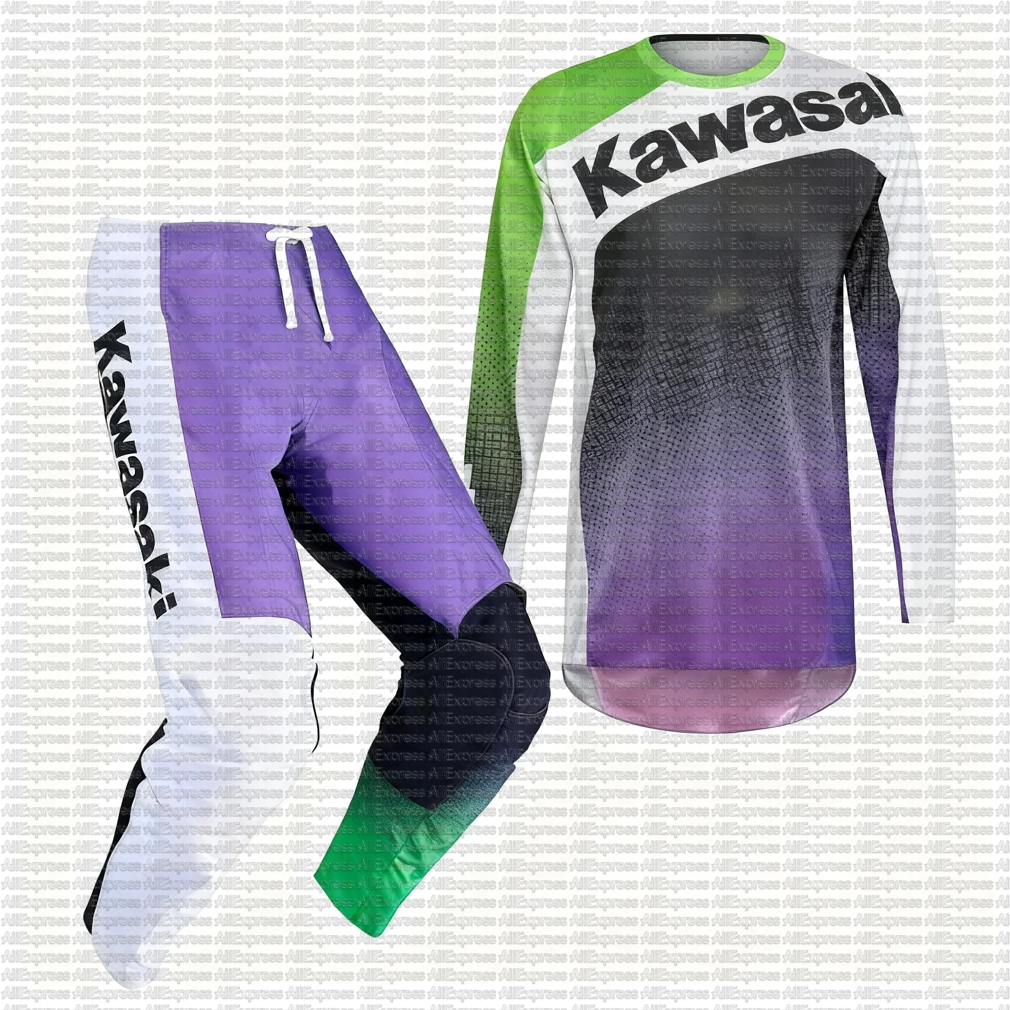 

Kawasaki Youth Motocross Jersey And Pants Set 2025 Off-road Racing Suit for Kids Endurance Gear Combination for Racers