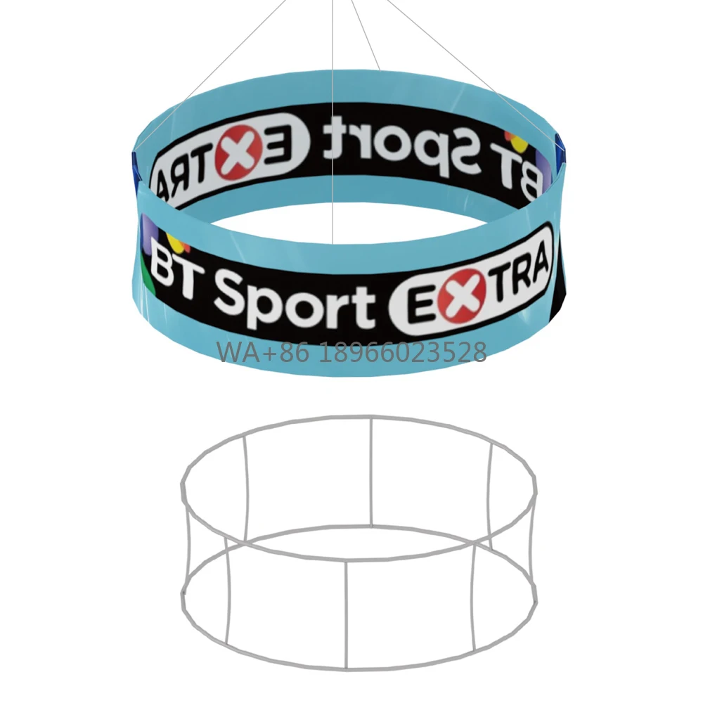 Aluminum Tube Dye Sublimation Tension Fabric Banner Tradeshow Hanging Signs Square Ceiling Banners