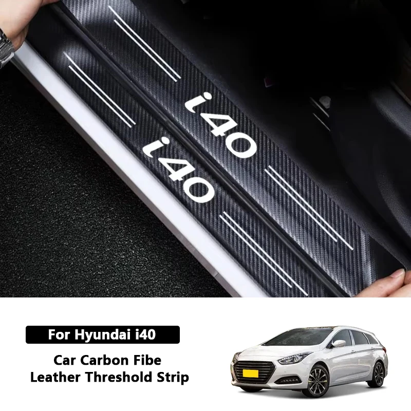 

4/5Pcs Car Door Sill Strip Styling Decorative Stickers Anti-Scratch Protection Decal For Hyundai i40 Auto Interior Accessories