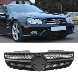 Front Racing Grill Facelift Diamond Grilles Upper Grille For Mercedes-Benz SL Class R230 SL500 SL550 SL600 2007 2008 2009 ABS