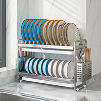2/3-tier 304 stainless steel Dish Drying Rack Compact Kitchen Dish Rack  Dish Drainer with Utensil Holder NEW 2025