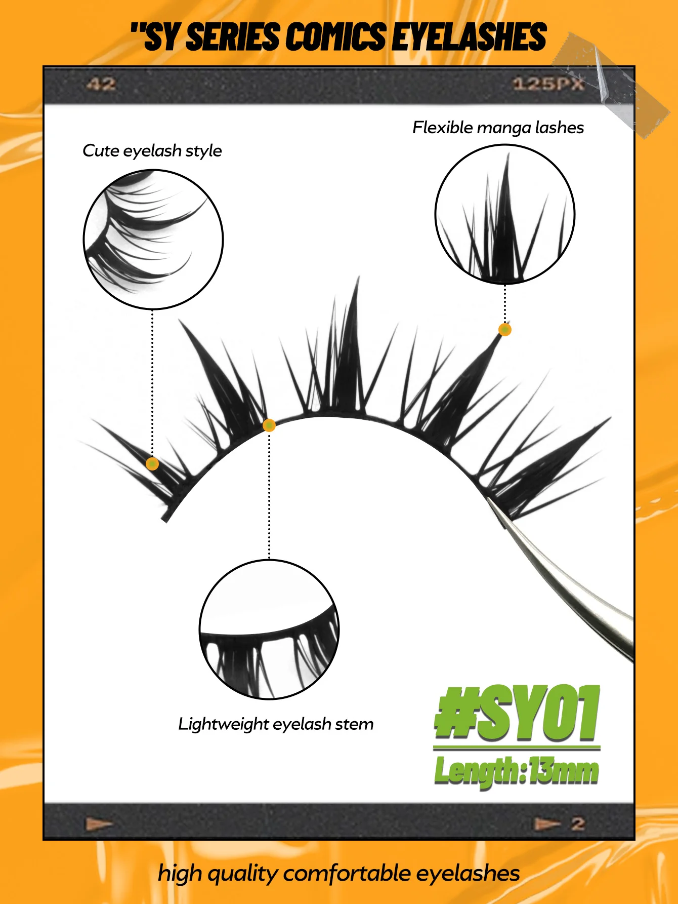 Veltrinay Manga Lashes Natural Look Anime False Eyelashes Individual Wispy Fake Lashes Korean Eyelashes Makeup