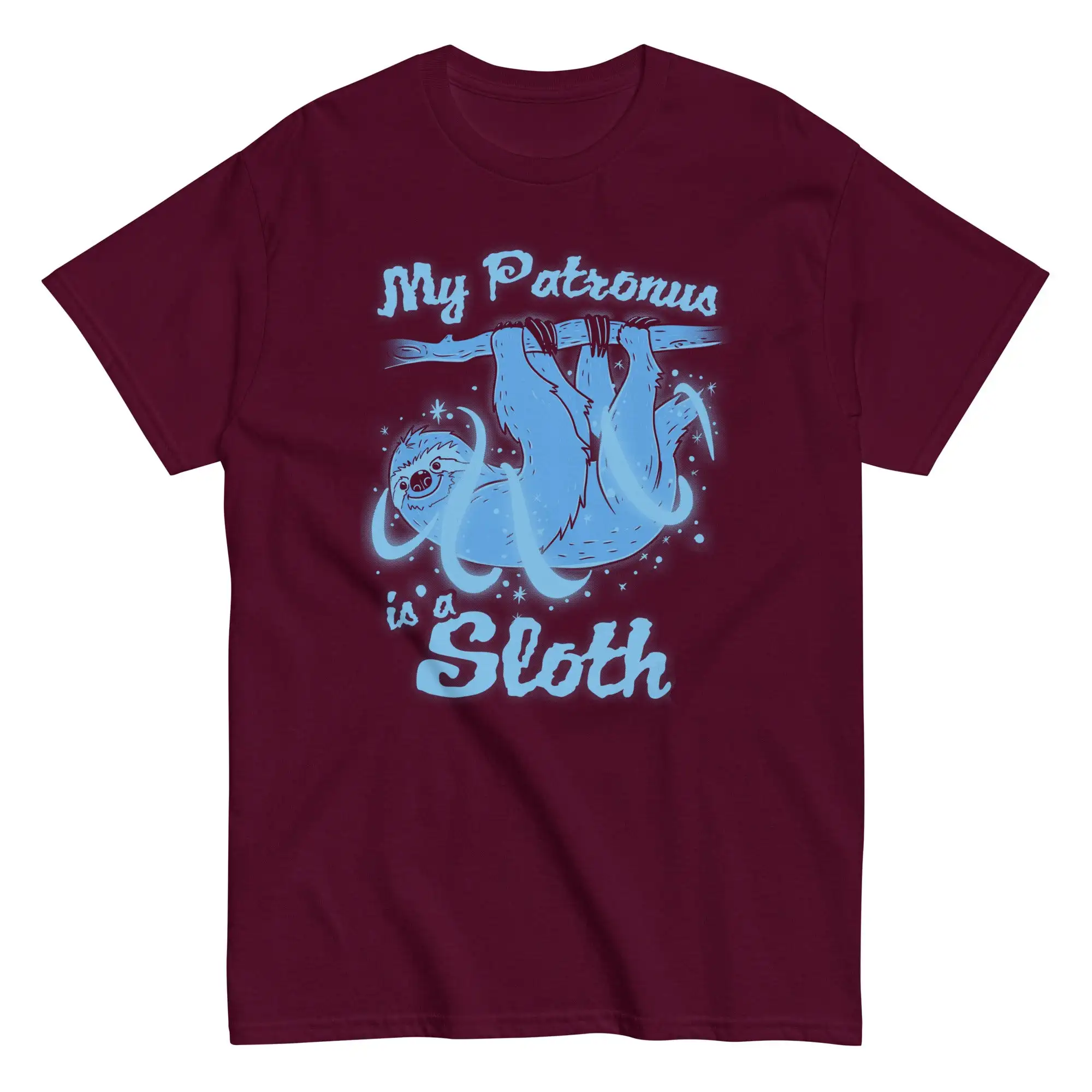 My Patronus Is A Sloth Adult Regular Fit Crew Necked T-shirt Classic T-Shirt Men's clothing