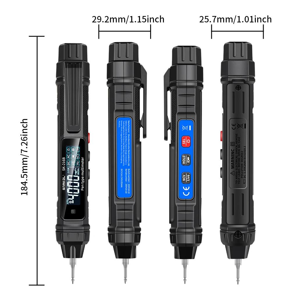 Smart Digital Multimeter 4000 Counts Non Contact Voltage Detector Pen Auto Range Capacitance OHm NCV Multimetro Voltmeter Tester