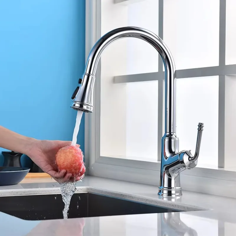 خلاط مطبخ عتيق صنابير الحنفيات مع بخاخ منسدل #2