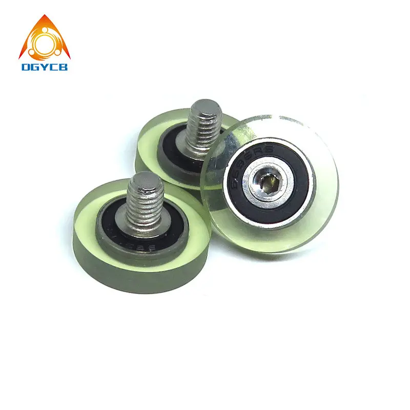 1 Stück Außendurchmesser 22 mm PU-beschichtete Rolle mit M6-Schraube PU69622-5C1L8M6 22 x 5 x M6 Polyurethan-Lager Schubladenführungsrolle