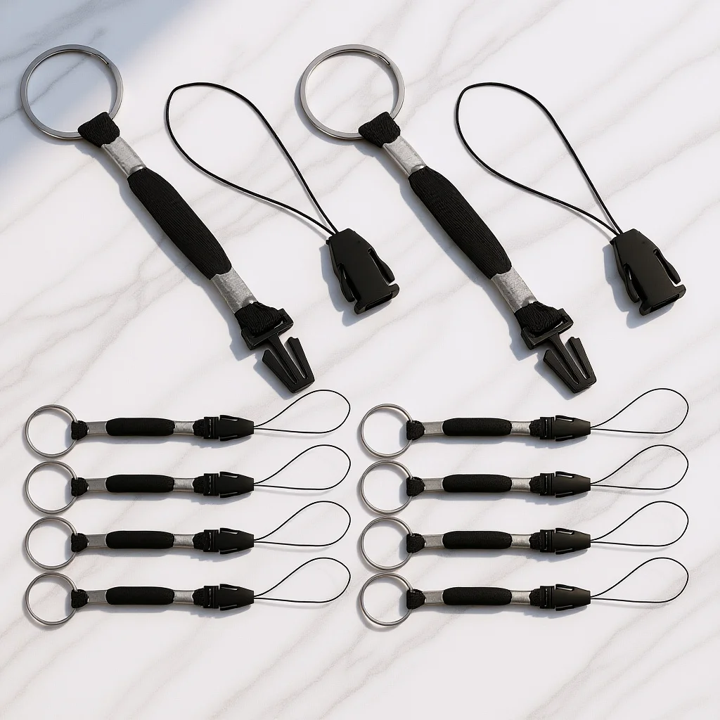 10 szt. Smycz do latarki zapobiegająca zgubieniu, lekka nylonowa, do smartfona, pamięci USB, odtwarzacza MP3, identyfikatora, odpinana, łatwa do otwierania