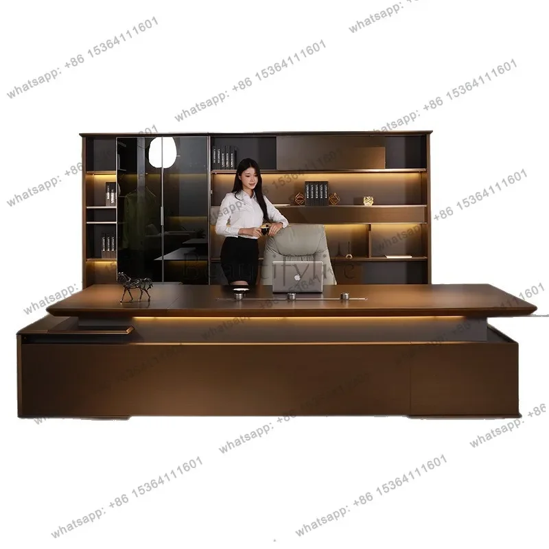 D25Boss table, high-end light luxury office furniture, chairperson table, modern and simple