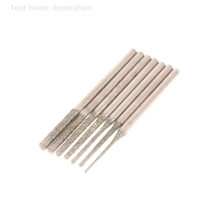 2.35mm Shank 10 Pack Diamond Coated 0.8-2.5mm เจาะ Bits Kit สําหรับขัดหยกและสิ่งประดิษฐ์แก้ว