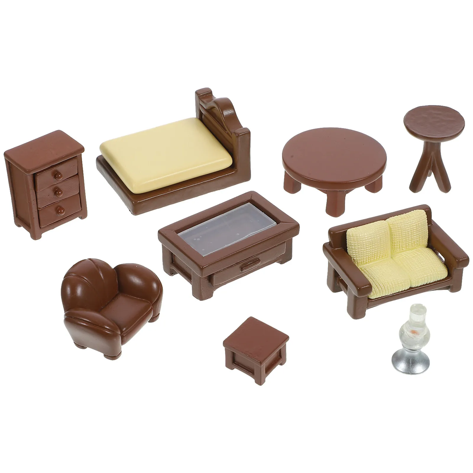 

1Set Miniature Furniture Series Realistic 1:12 Scale Home Decor Living Room Bedroom Cabinet Sofa Tea Table Accessories