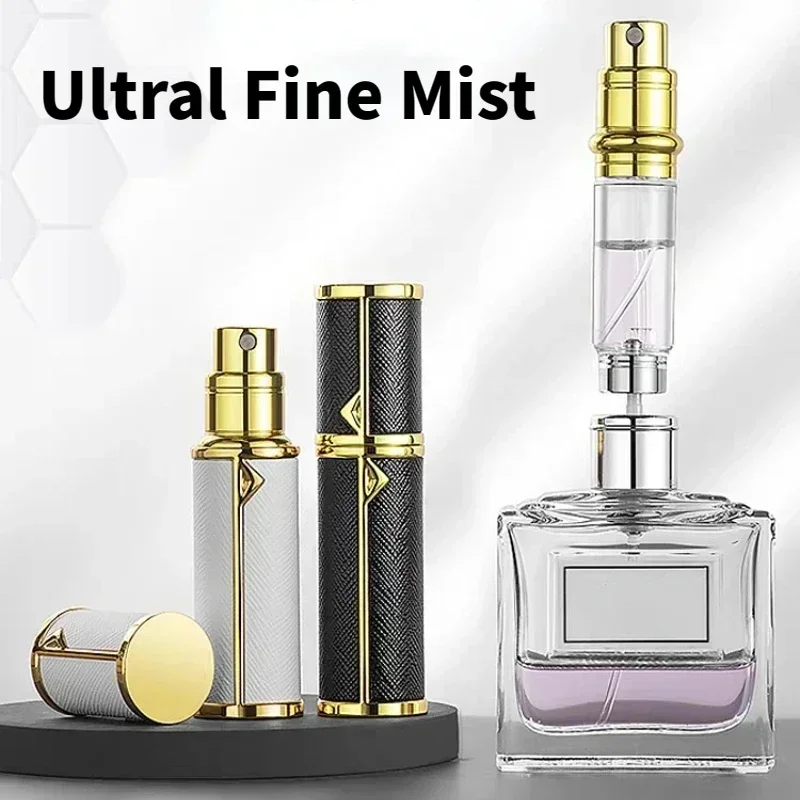 5ml ขวดน้ําหอมหนังรีฟิลน้ําหอม Atomizer สําหรับสเปรย์ขวด Ultra Fine กลิ่นหอมคอนเทนเนอร์ที่ว่างเปล่า