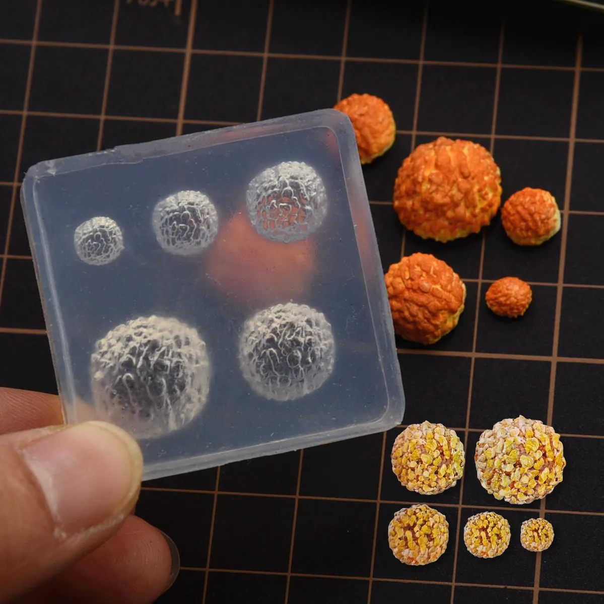 

Cearmic Clay Mini Pinapple Bread Biscuit Silicone Mold Pottery Clay Food toy DIY molds