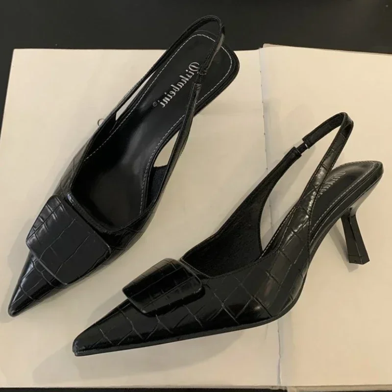 

Designer Brand High Heels Women Sexy Fashion Elegant Office Dress Shoes Slingback Pointed Toe Pumps Sandals Zapatos De Mujer