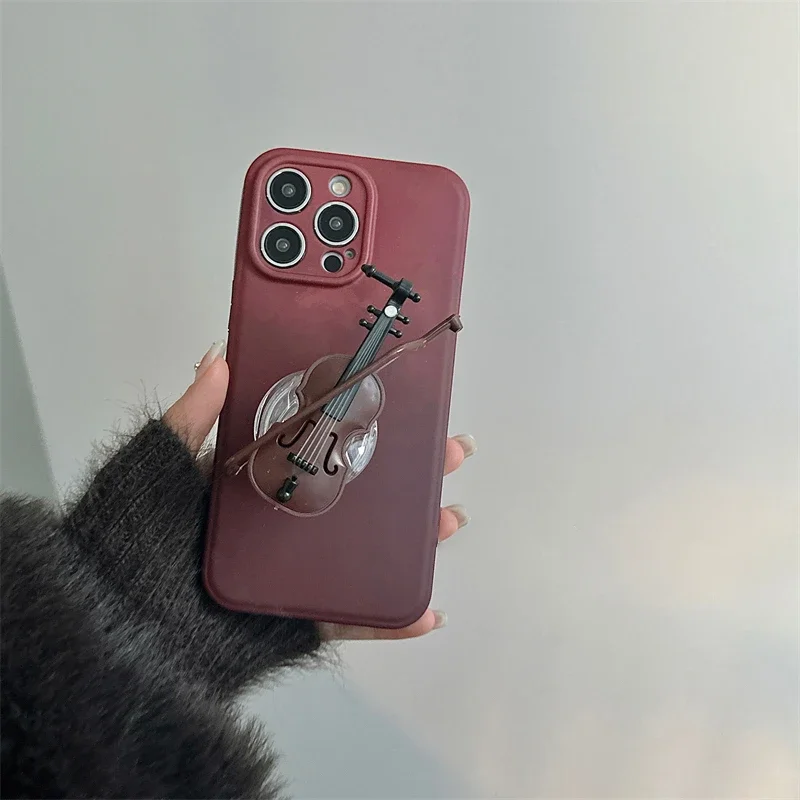 Ins Korea Mini Violin Cell Phone Grip Tok Cute Holder Stand Ring for IPhone 14Pro Accessories Griptok Phone Bracket Hand Support