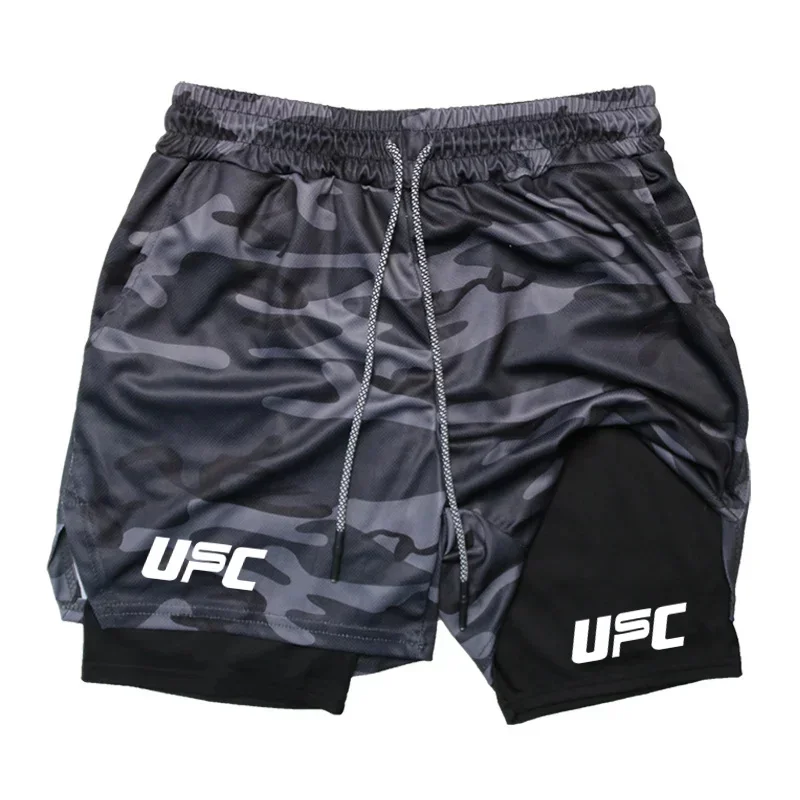 

Men's 2 in 1 Double Layer Shorts Sports Fitness Casual Gym Workout Tight Shorts Brand Jogger Mesh Quick Drying Sportswear Summer