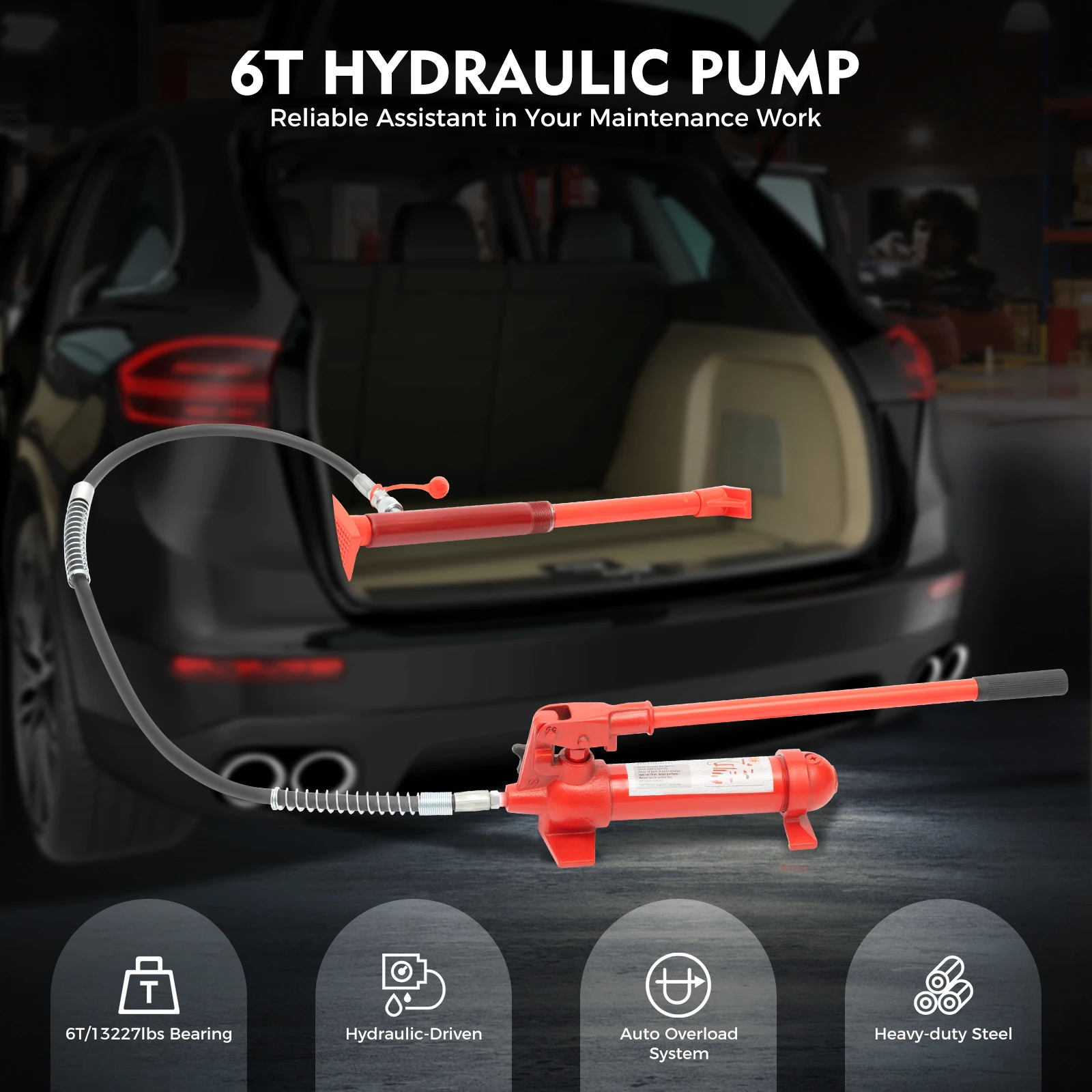 Hydraulic Jack Kit Hydraulic Ram Tool with Oil Tube Powerful Auto Body Frame Repair Kit Portable Truck Jack Tool Hydraulic