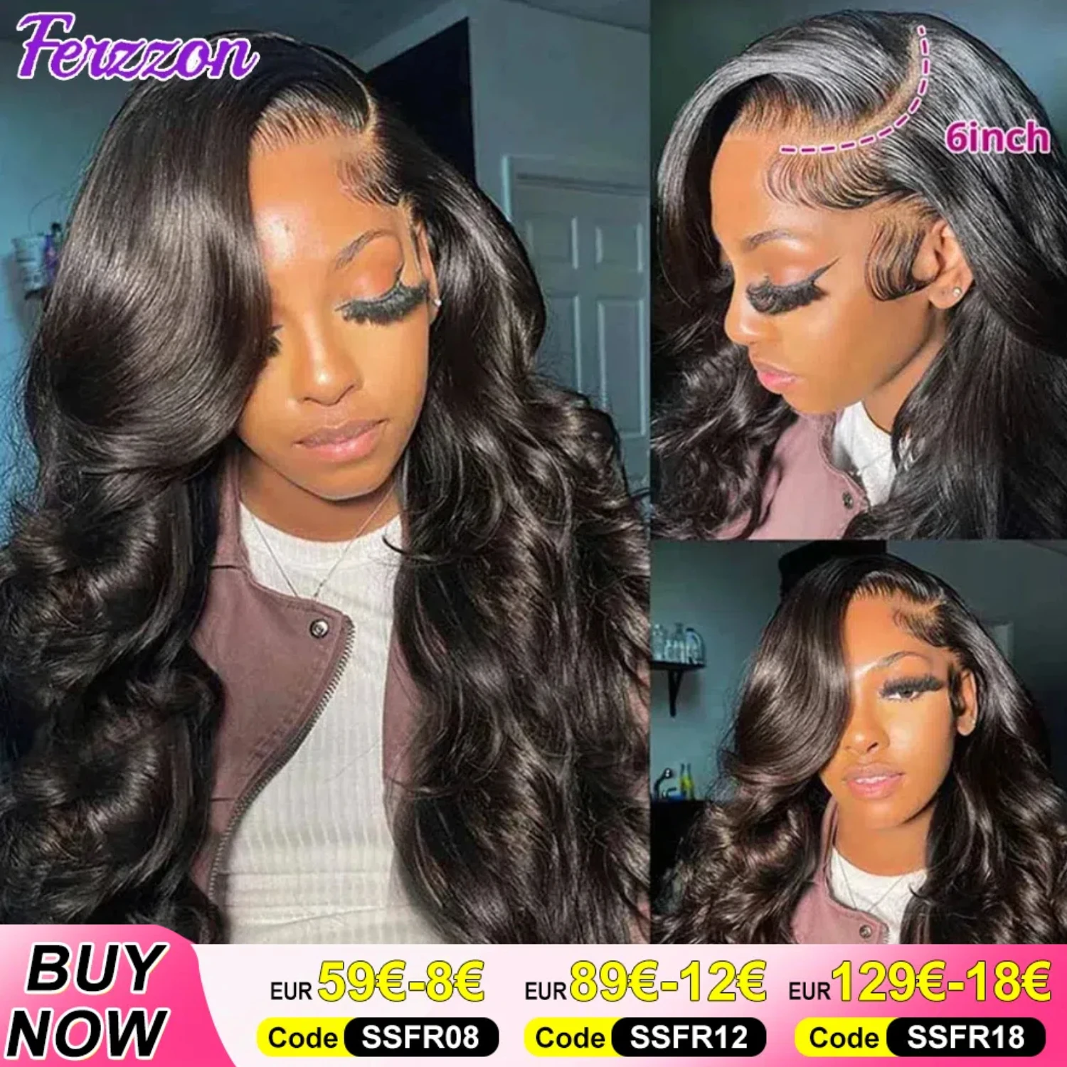 Brazilian Human Hair Wig Body Wave Wig 13x4 13x6 4x4 Pre Plucked Lace Front Wig for Women 3 Days Delivery France 180% Density