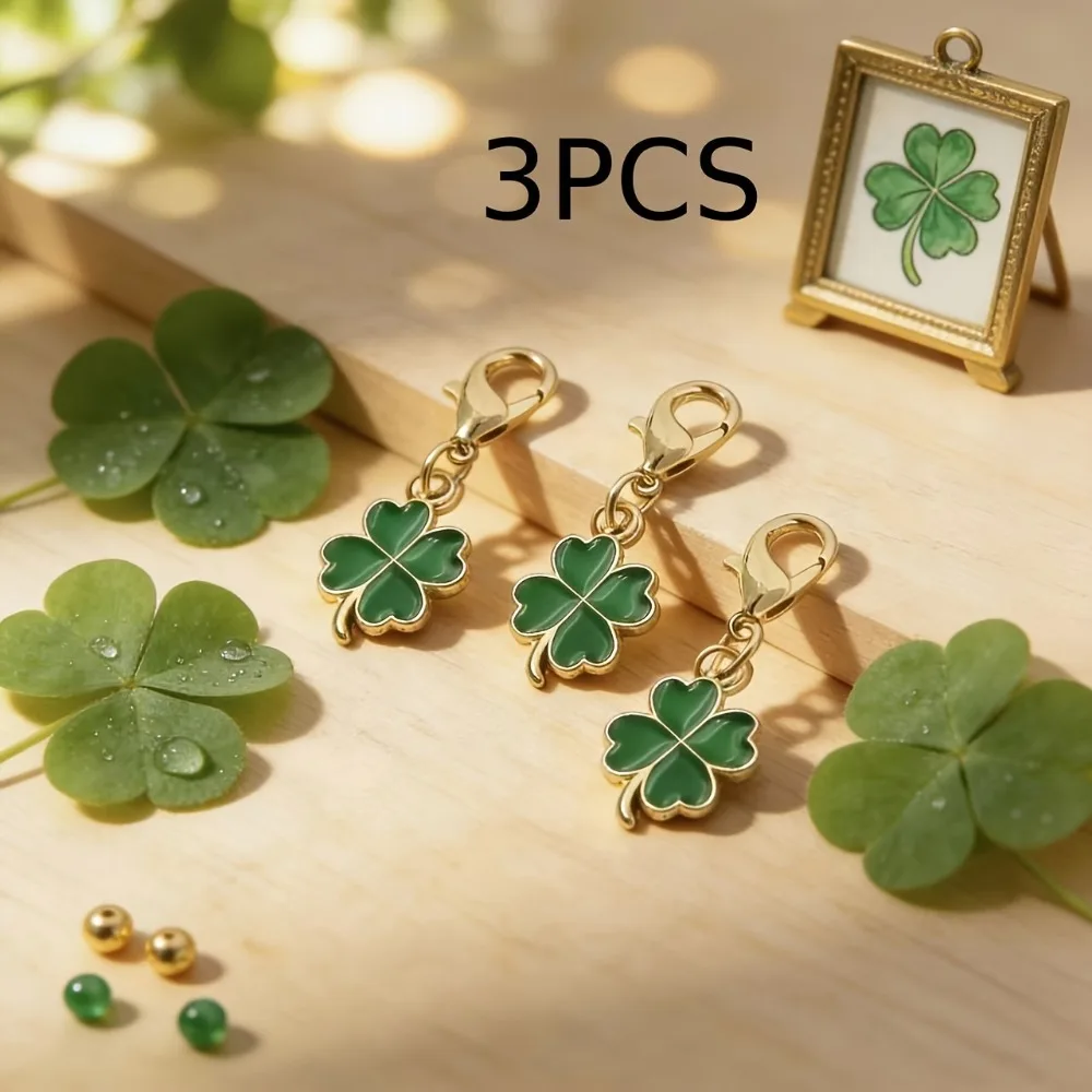 Best Wishes Good Luck Lucky Clover Keychain Ornaments Cute Bag Hanging Friendship Four Leaf Clover Pendant Backpack Accessory