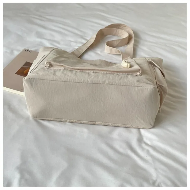 CEEKAY Nylon-Tragetasche mit Reißverschlussfach vorne, Seilanhänger, Tragegriff, vielseitig einsetzbar, für den täglichen Gebrauch, lässig, große Kapazität, Damenhandtasche – Detail 7