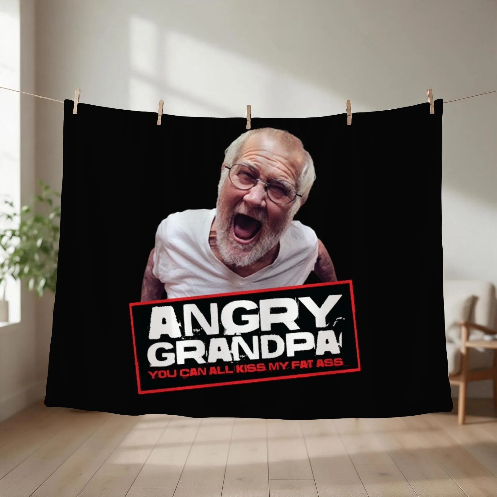 angry grandpa Throw Blanket
