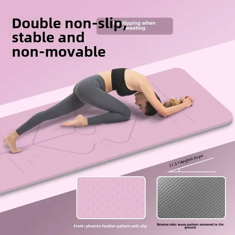 

Коврик для йоги Tpe, утолщенный, 15 мм, нескользящий, женский, расширенный, 90 см, для фитнеса, йоги + амортизирующая звукоизоляция, нескользящий коврик для танцев