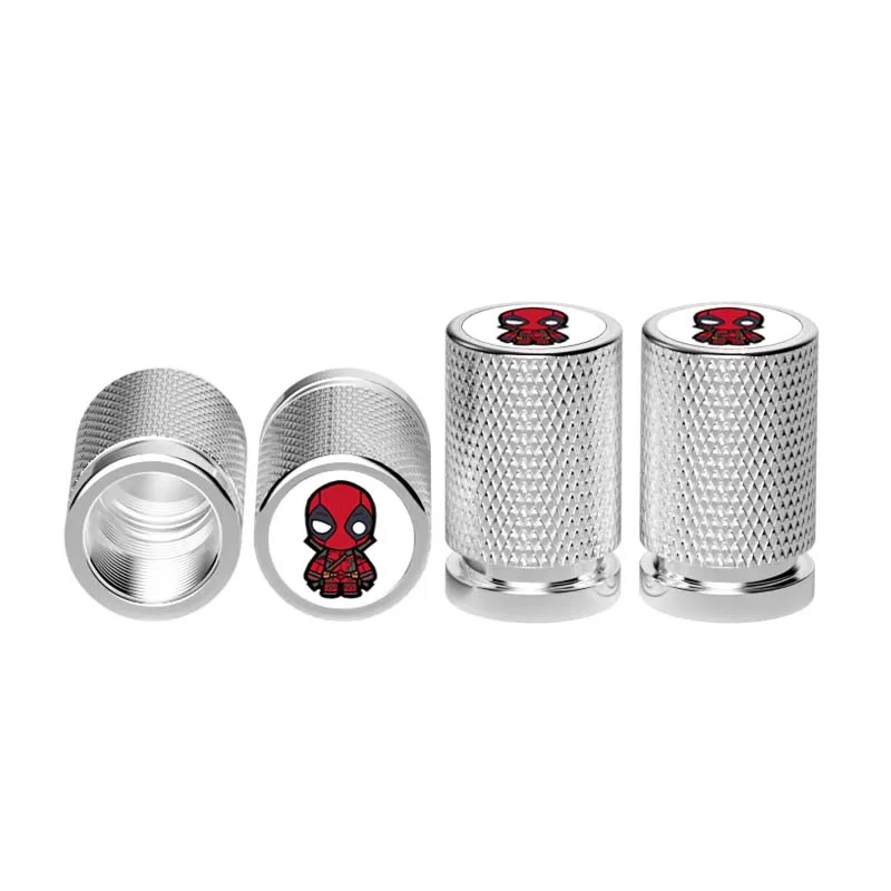 4pcs Marvel Deadpool Alloy Car Wheel Tire Valve Stem Caps Air Covers for KIA Subaru Suzuki Tesla Toyota Hyundai Honda Ford Dodge - view 2
