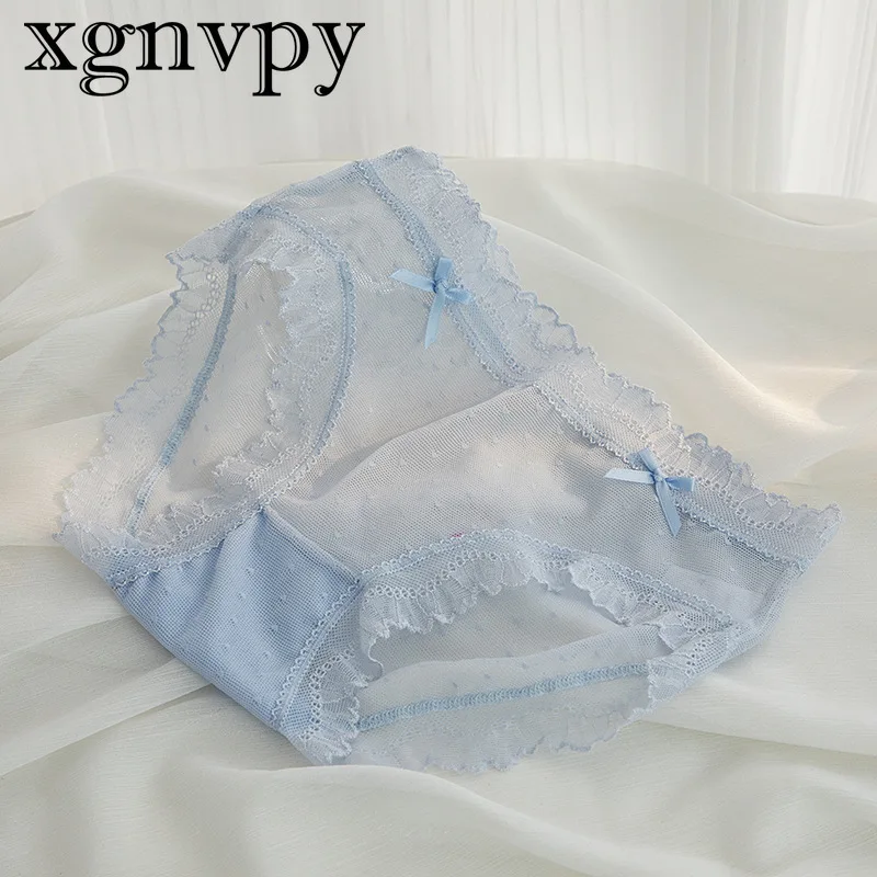 xgnvpy Women\'s Underwear Panty Sexy Lace Hollow Out Comfort Briefs Low Waist Seamless Underpants Female Lingerie Size L XL