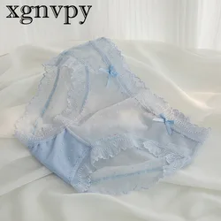 xgnvpy Women's Underwear Panty Sexy Lace Hollow Out Comfort Briefs Low Waist Seamless Underpants Female Lingerie Size L XL